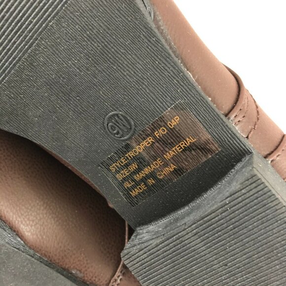 Twisted Womens Boots Fold Over Faux Leather Tribal Pink Brown Size 9W Wide Width - Picture 5 of 6